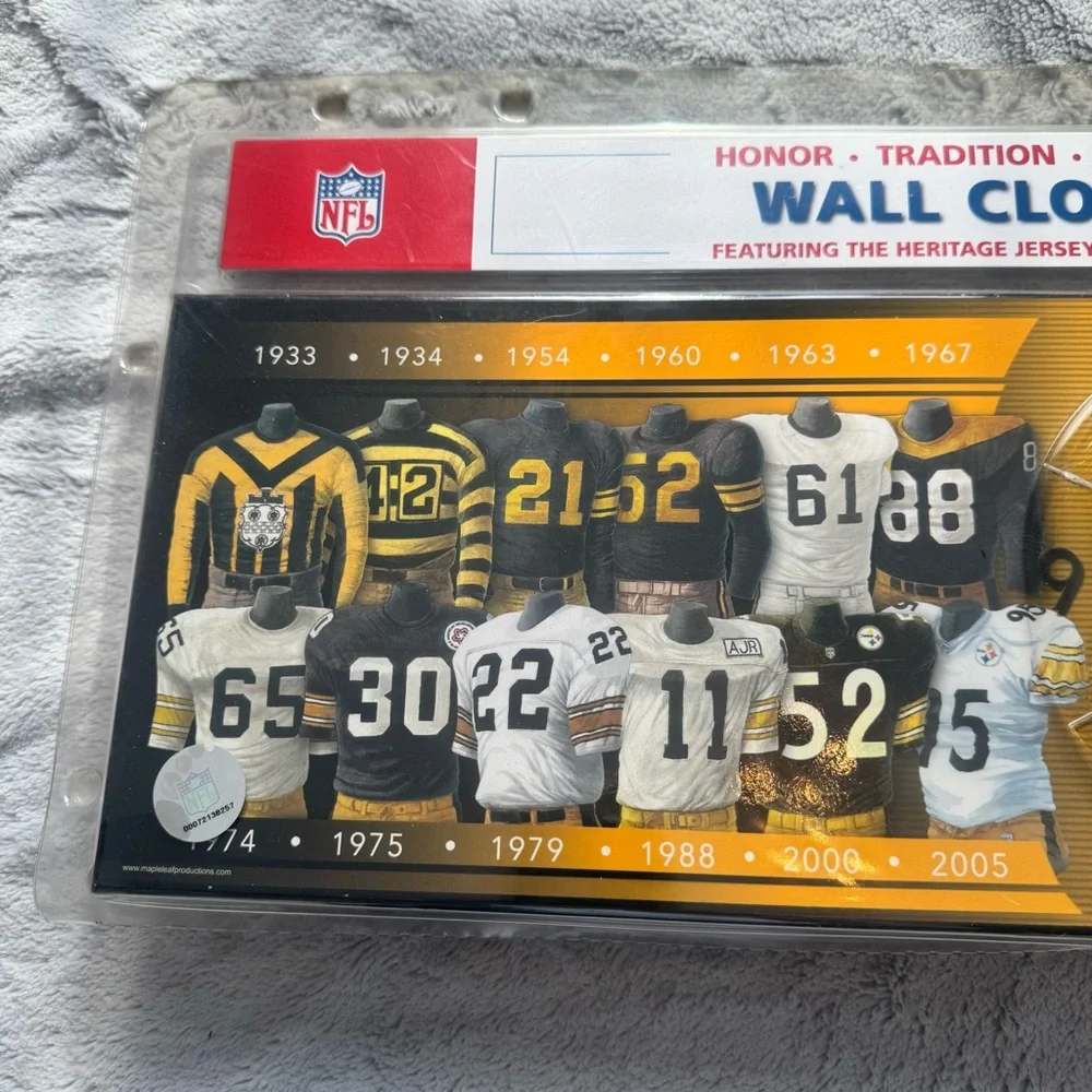 NFL Pittsburgh Steelers Wall Clock Heritage Jersey‎ Collection 7x13 NIB